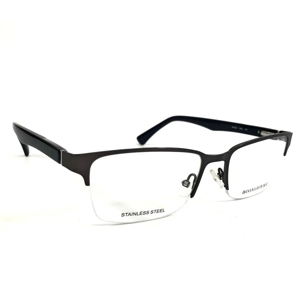 Banana Republic Eyeglasses Frames ANTON FRE Matte Gray Blue Rectangle 54-18-145